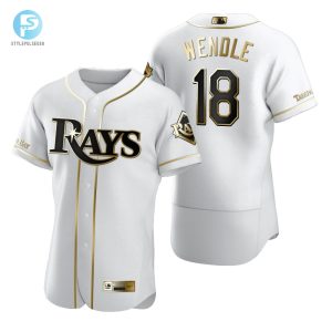 Tampa Bay Rays 18 Joey Wendle Mlb Golden Brandedition White Jersey Gift For Rays Fans stylepulseusa 1 1