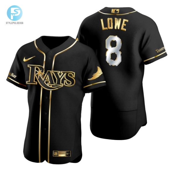 Tampa Bay Rays 8 On Lowe Mlb Golden Brandedition Black Jersey Gift For Rays Fans stylepulseusa 1 1