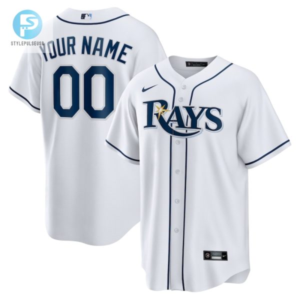 Tampa Bay Rays Home Custom Men Jersey White stylepulseusa 1