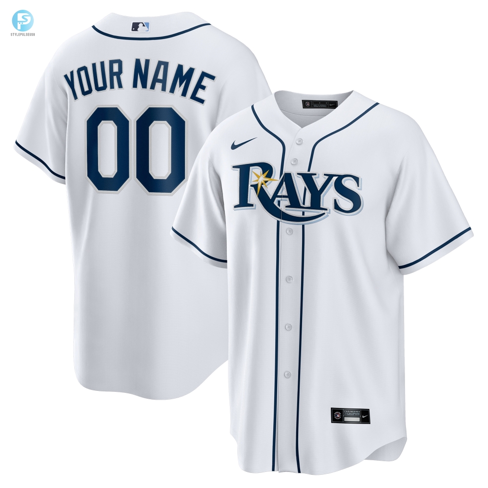 Tampa Bay Rays Home Replica Custom Jersey  White Custom Jerseys Mlb 