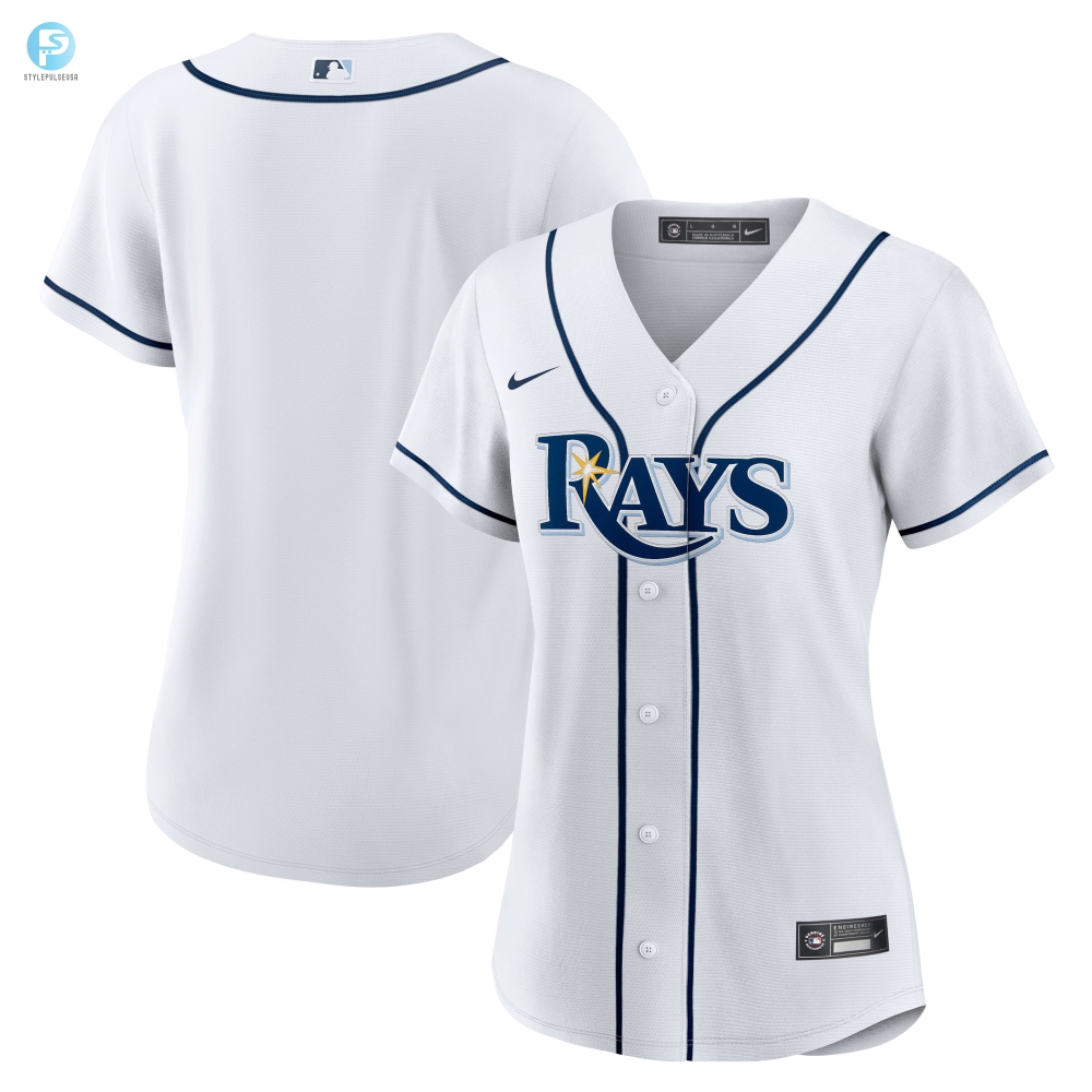 Tampa Bay Rays Womens Home Blank Replica Jersey  White Mlb 