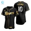 Texas Rangers 10 Michael Young Mlb Golden Brandedition Black Jersey Gift For Rangers Fans stylepulseusa 1