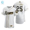 Texas Rangers 25 Jose Leclerc Mlb Golden Brandedition White Jersey Gift For Rangers Fans stylepulseusa 1