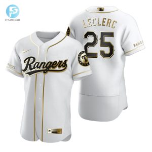 Texas Rangers 25 Jose Leclerc Mlb Golden Brandedition White Jersey Gift For Rangers Fans stylepulseusa 1 1