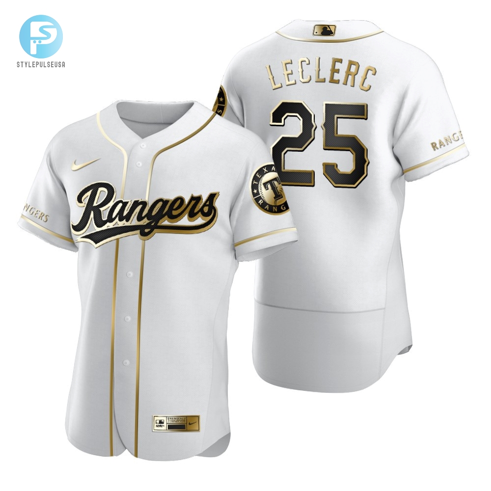 Texas Rangers 25 Jose Leclerc Mlb Golden Brandedition White Jersey Gift For Rangers Fans 