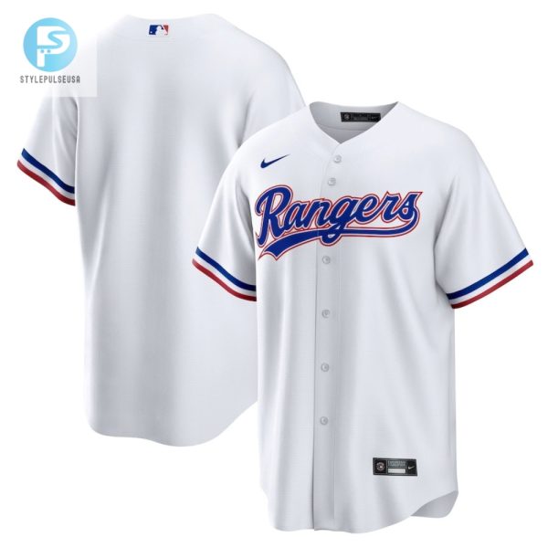 Texas Rangers Home Blank Men Jersey White stylepulseusa 1