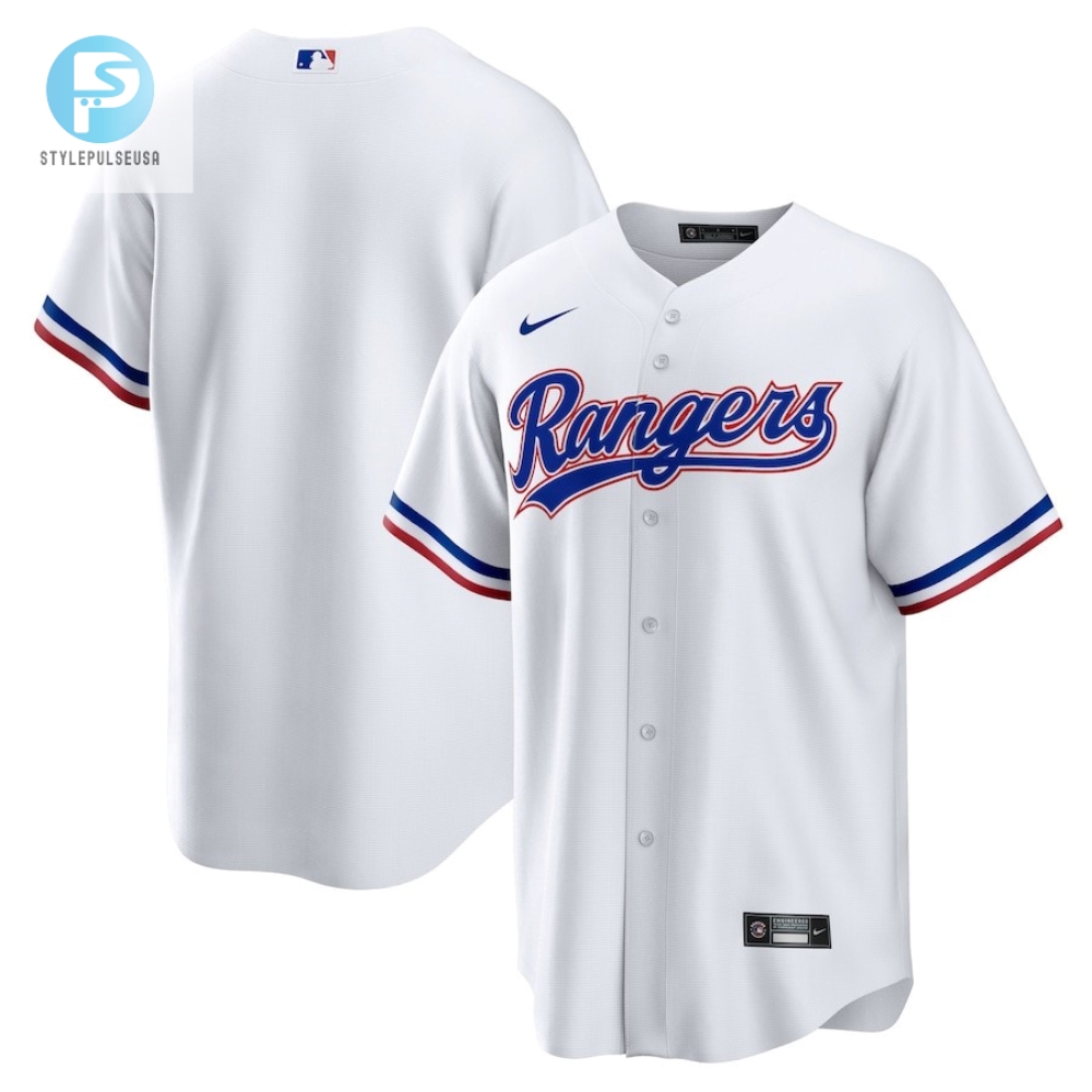 Texas Rangers Home Blank Men Jersey  White 