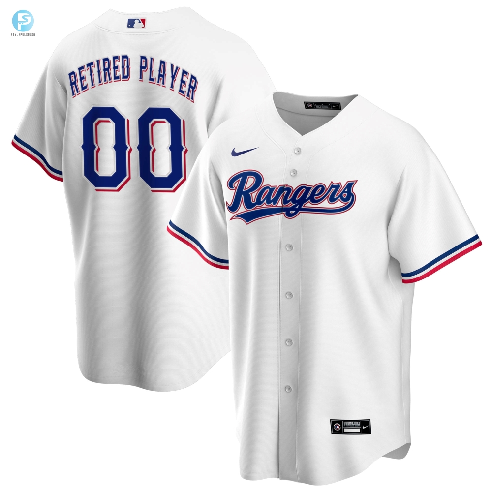 Texas Rangers Home Pickaplayer Retired Roster Replica Jersey  White Custom Jerseys Mlb 