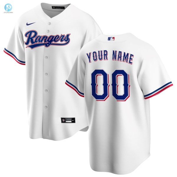 Texas Rangers Home Replica Custom Jersey White Custom Jerseys Mlb stylepulseusa 1