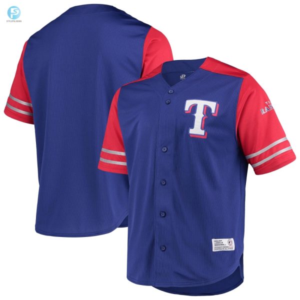 Texas Rangers Stitches Buttonup Jersey Royalred Jersey stylepulseusa 1