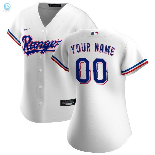 Texas Rangers Womens Home Replica Custom Jersey White Custom Jerseys Mlb stylepulseusa 1