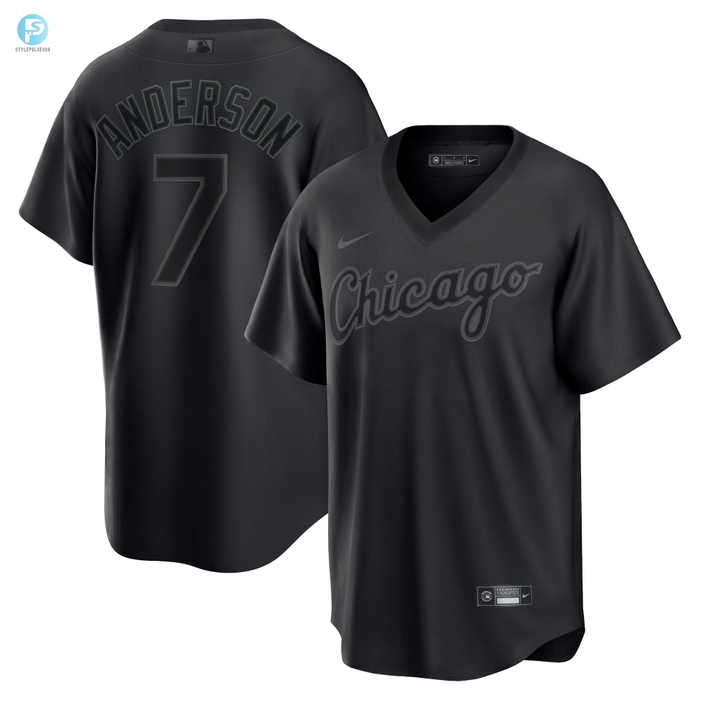 Tim Anderson Chicago White Sox Pitch Black Fashion Replica Player Jersey  Black Mlb 