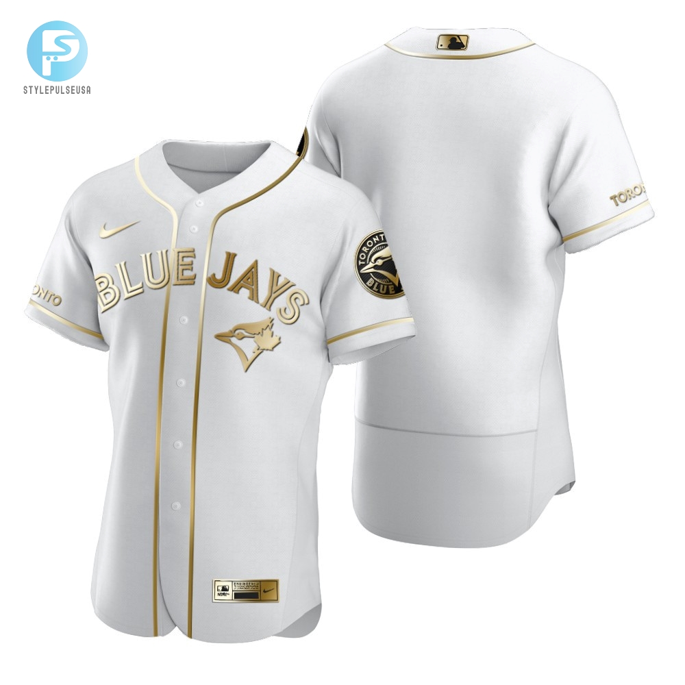 Toronto Blue Jays Mlb Golden Brandedition White Jersey Gift For Blue Jays Fans 