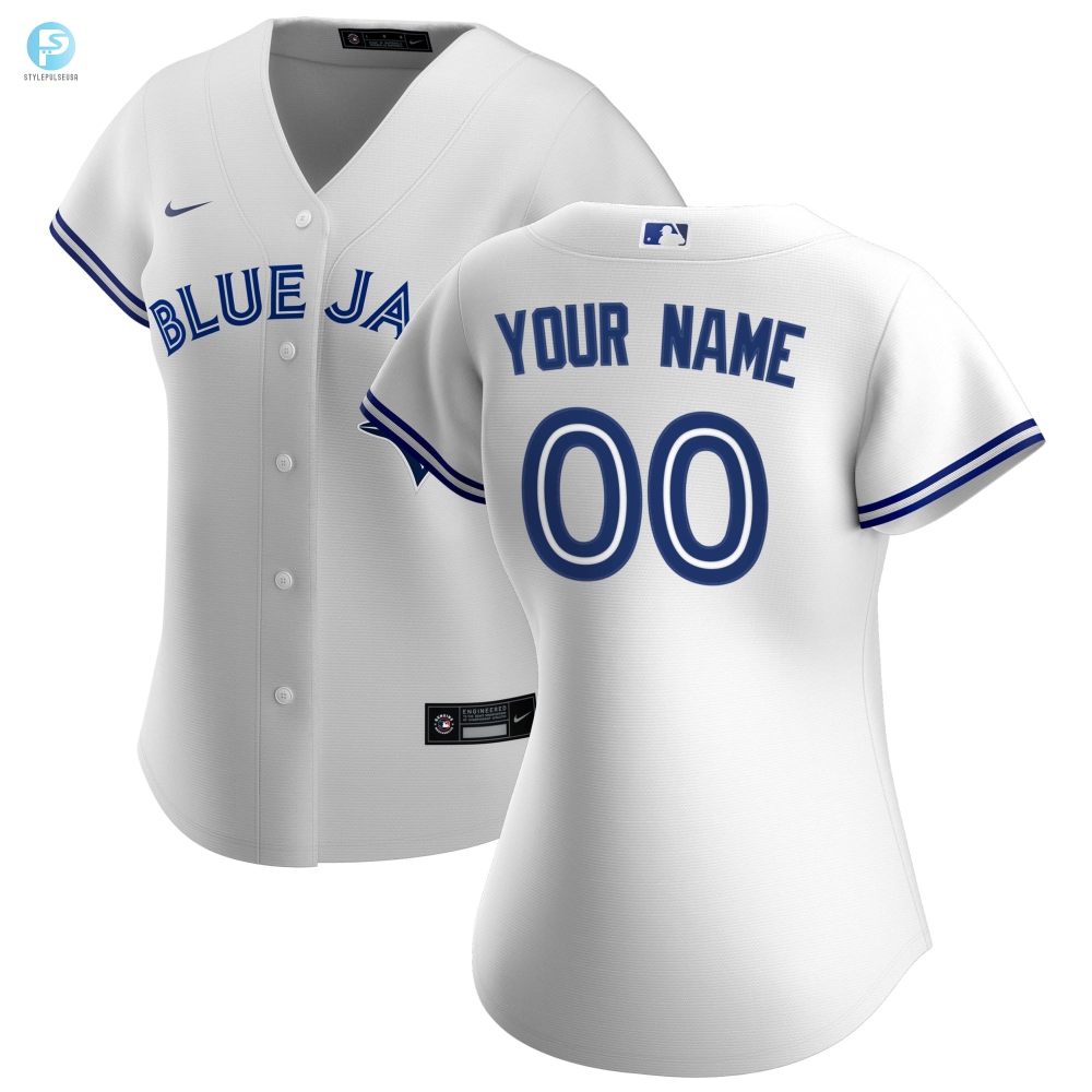 Toronto Blue Jays Womens Home Replica Custom Jersey  White Custom Jerseys Mlb 