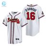 Travis Darnaud 16 Jersey Atlanta Braves White 202223 Gold Program Jersey stylepulseusa 1