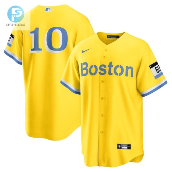 Trevor Story 10 Boston Red Sox City Connect Jersey Goldlight Blue stylepulseusa 1