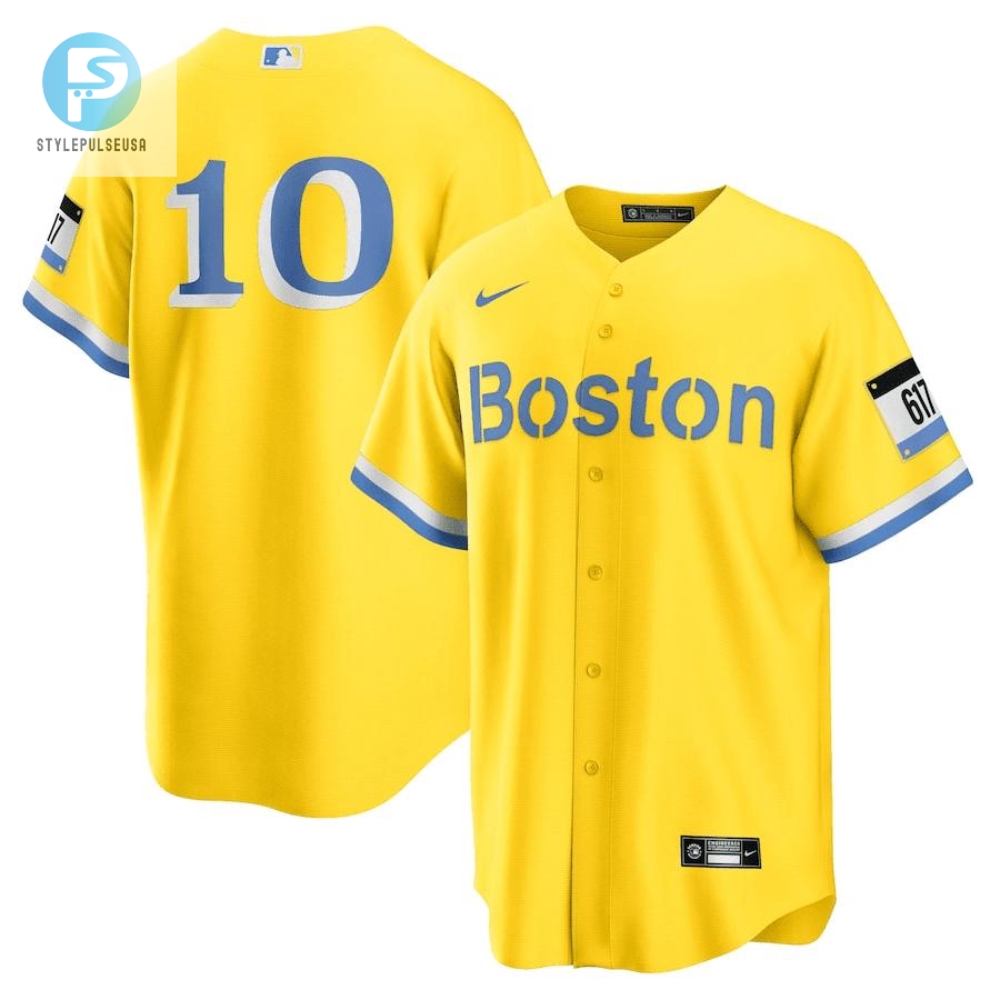 Trevor Story 10 Boston Red Sox City Connect Jersey  Goldlight Blue 