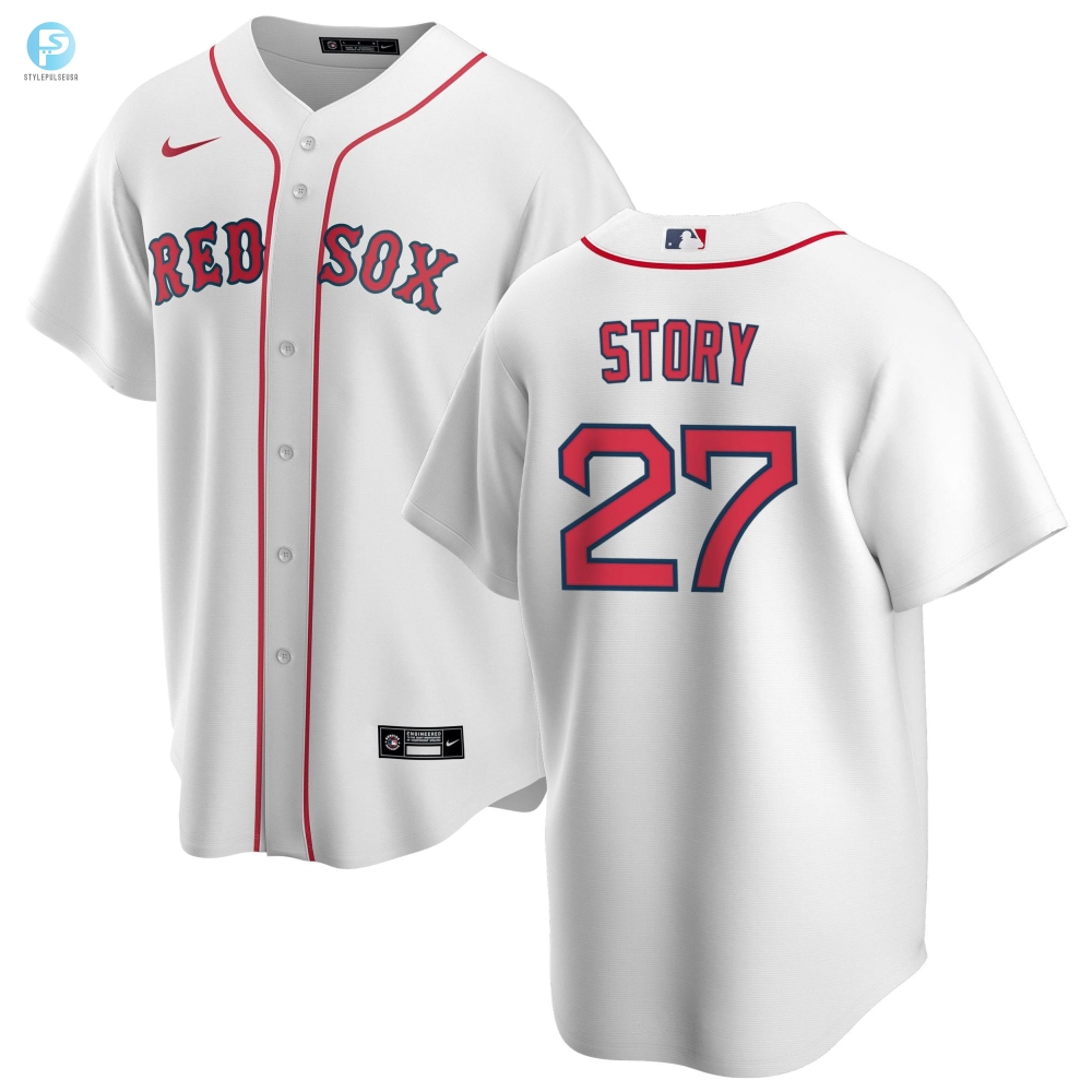 Trevor Story 27 Boston Red Sox Home Custom Men Jersey  White Jersey 