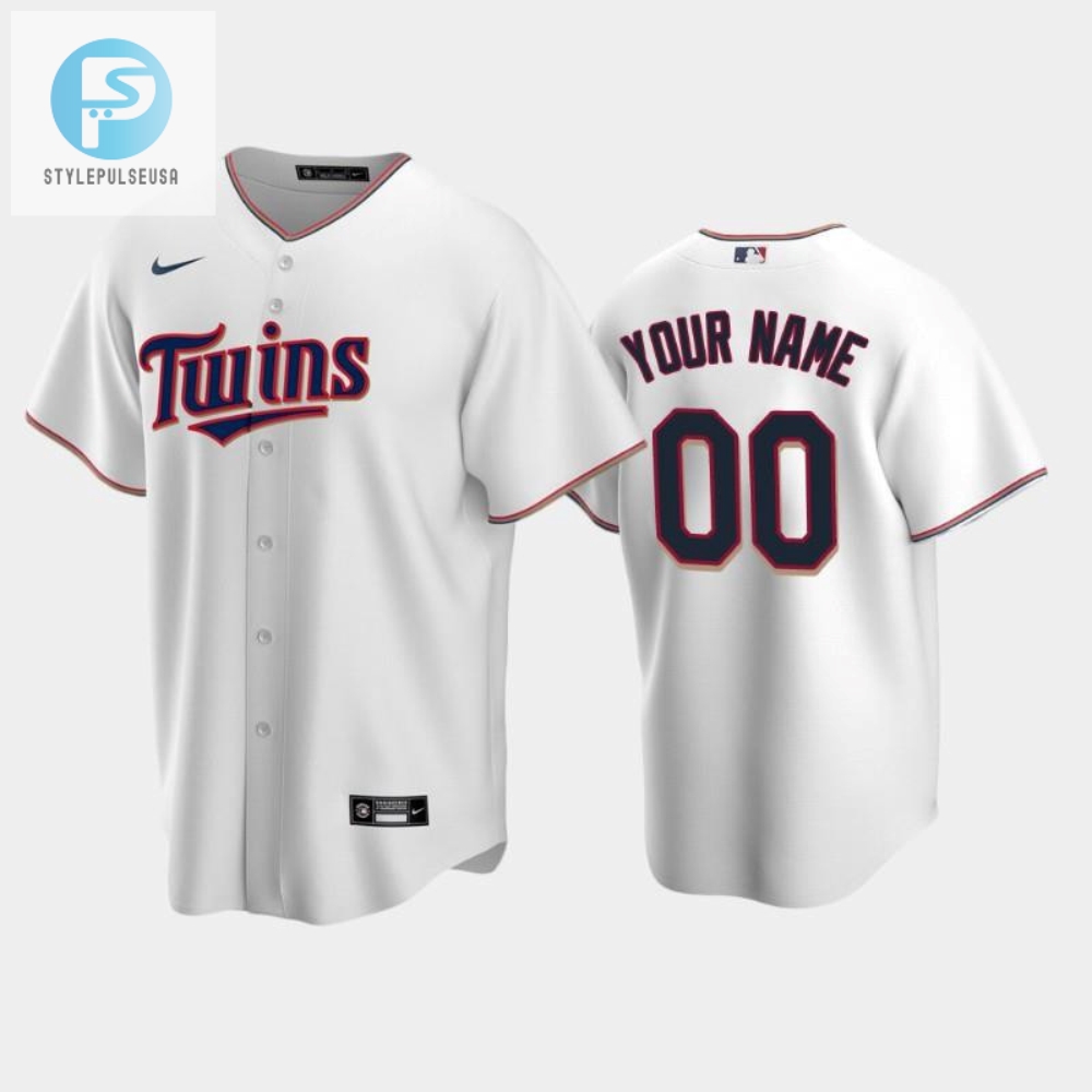 Twins 00 Custom Home White Jersey 