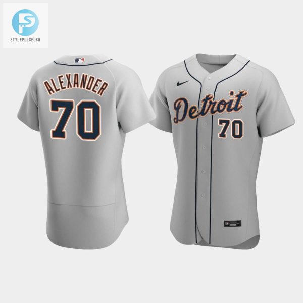 Tyler Alexander 70 Detroit Tigers Gray Road Jersey stylepulseusa 1