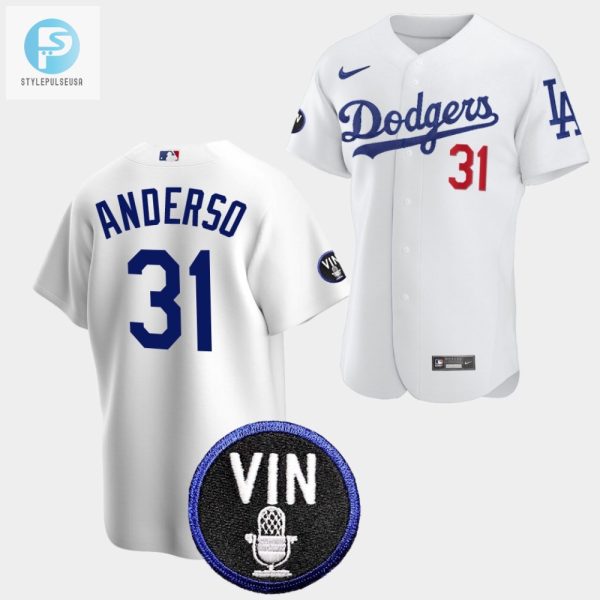 Tyler Anderson Honor Vin Scully Los Angeles Dodgers White 31 Jersey stylepulseusa 1