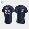 Victor Reyes 22 Detroit Tigers Team Logo Navy Alternate Jersey stylepulseusa 1