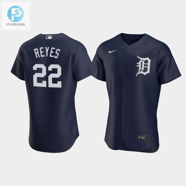 Victor Reyes 22 Detroit Tigers Team Logo Navy Alternate Jersey stylepulseusa 1 1