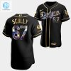 Vin Forever Los Angeles Dodgers Vin Scully 67 Black Jersey Golden Diamond stylepulseusa 1