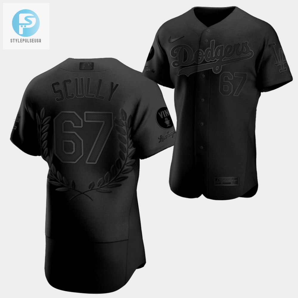 Vin Scully Special Commemorative Los Angeles Dodgers 67 Black Vin Forever Jersey 