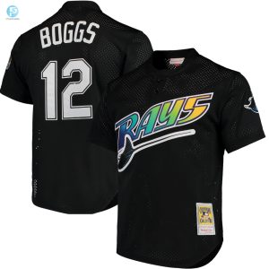 Wade Boggs Tampa Bay Rays Mitchell Ness Cooperstown Collection 1991 Mesh Batting Practice Jersey Black Mlb stylepulseusa 1 1