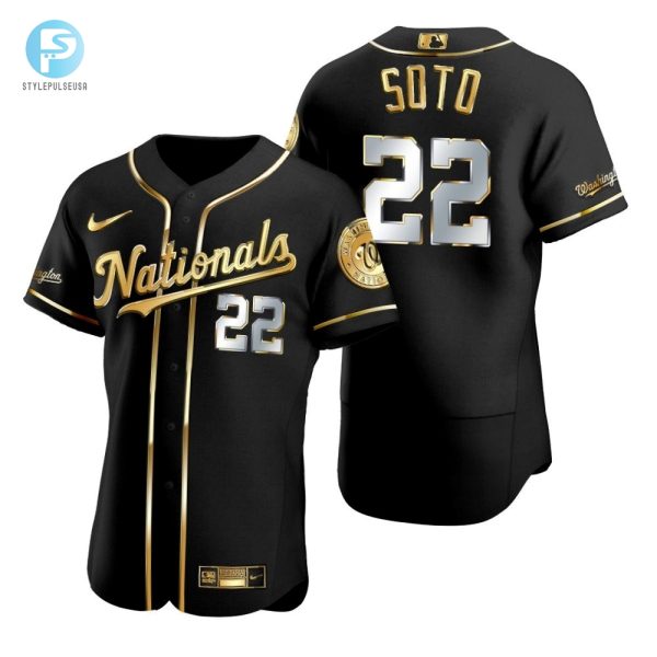 Washington Nationals 22 Juan Soto Mlb Golden Brandedition Black Jersey Gift For Nationals Fans stylepulseusa 1