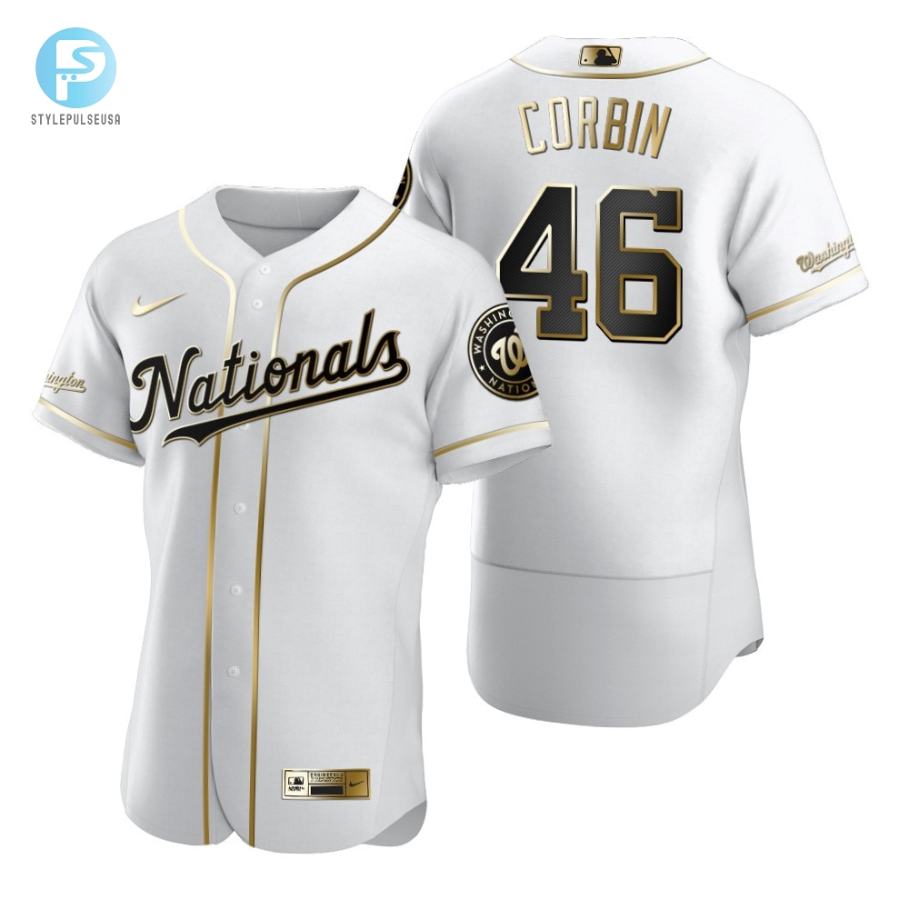 Washington Nationals 46 Patrick Corbin Mlb Golden Brandedition White Jersey Gift For Nationals Fans 