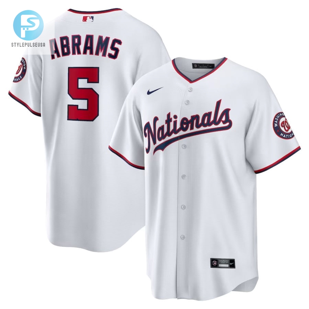 Washington Nationals 5 Cj Abrams Home Replica Jersey  White 