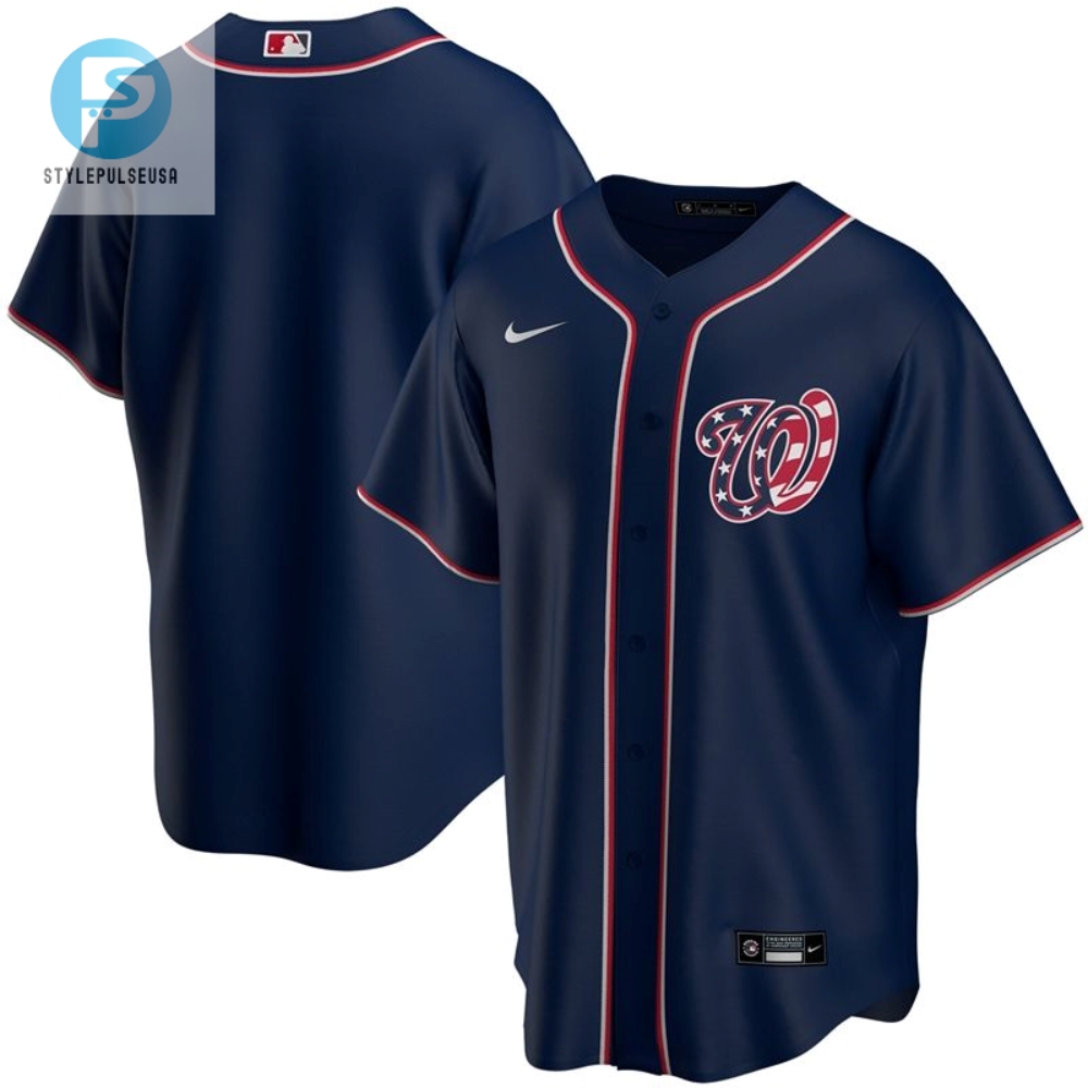 Washington Nationals 2020 Mlb Blue Us Flag Jersey 