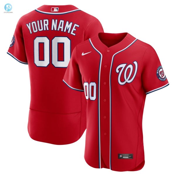 Washington Nationals Alternate Authentic Custom Patch Jersey Scarlet Custom Jerseys Mlb stylepulseusa 1