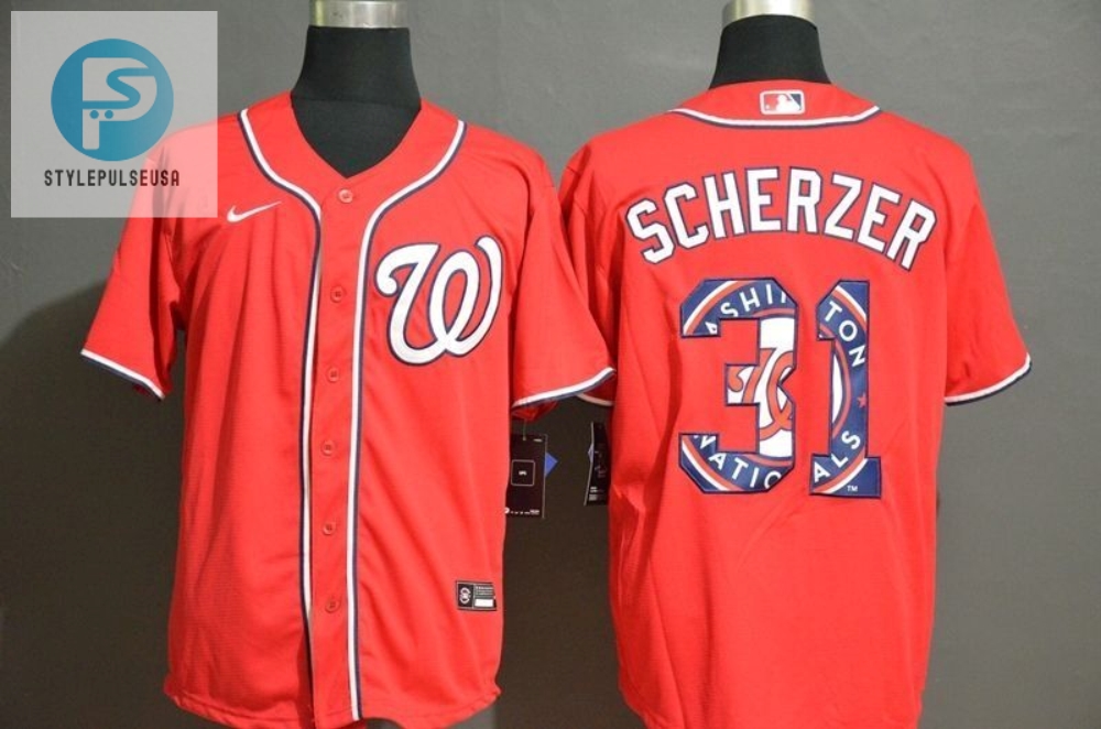 Washington Nationals Max Scherzer 31 2020 Mlb Orange Jersey 