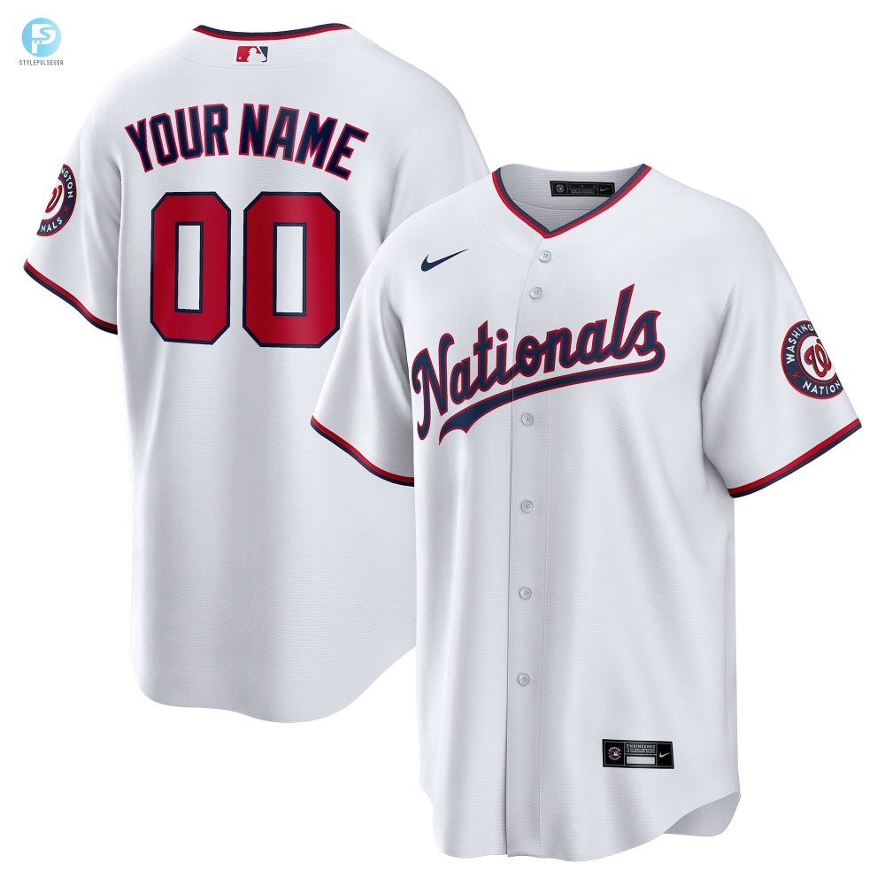 Washington Nationals Replica Custom Jersey  White Custom Jerseys Mlb 