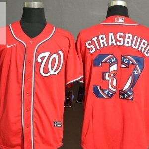 Washington Nationals Stephen Strasburg 37 2020 Mlb Red Orange Jersey stylepulseusa 1 1