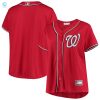 Washington Nationals Womens Plus Size Alternate Replica Team Jersey Red Mlb stylepulseusa 1