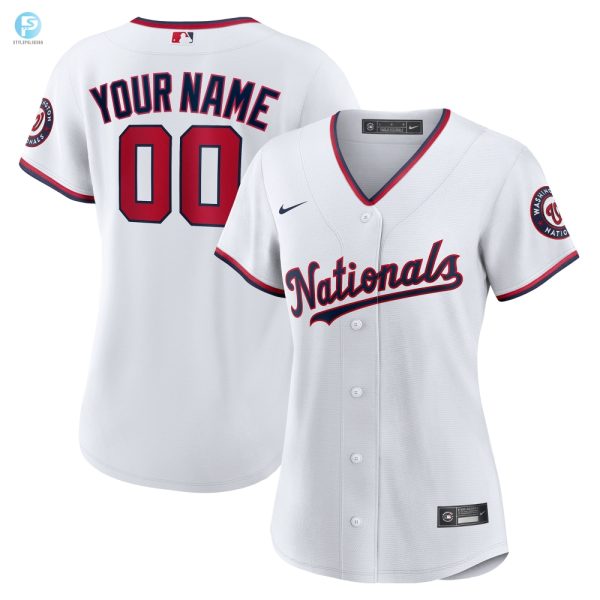 Washington Nationals Womens Replica Custom Jersey White Custom Jerseys Mlb stylepulseusa 1