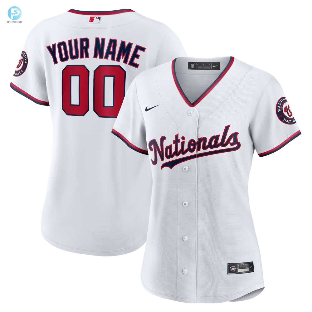 Washington Nationals Womens Replica Custom Jersey  White Custom Jerseys Mlb 