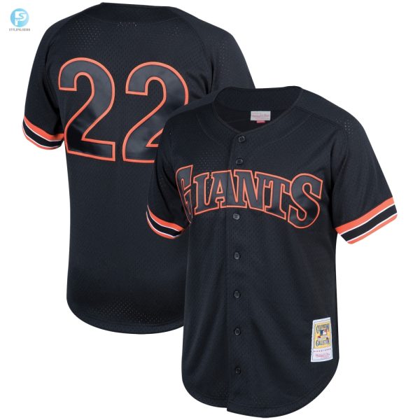 Will Clark San Francisco Giants Mitchell Ness Fashion Cooperstown Collection Mesh Batting Practice Jersey Black Mlb stylepulseusa 1