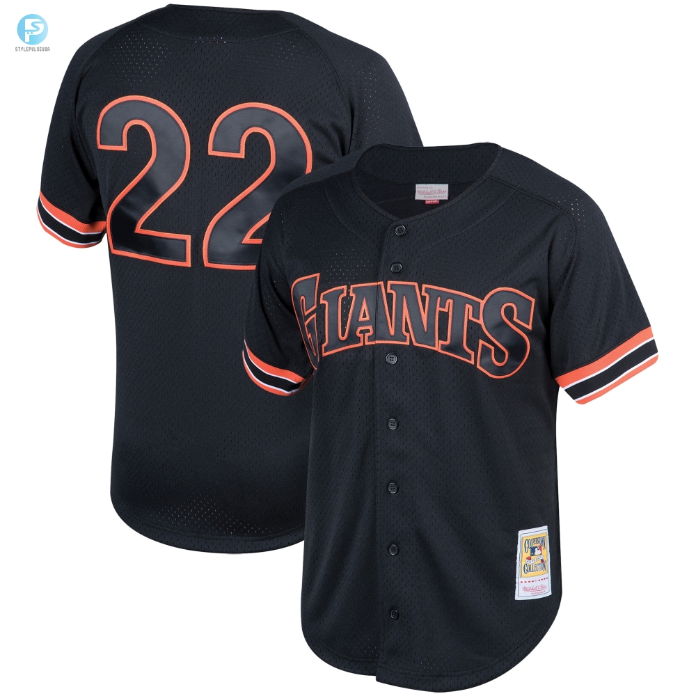 Will Clark San Francisco Giants Mitchell  Ness Fashion Cooperstown Collection Mesh Batting Practice Jersey  Black Mlb 