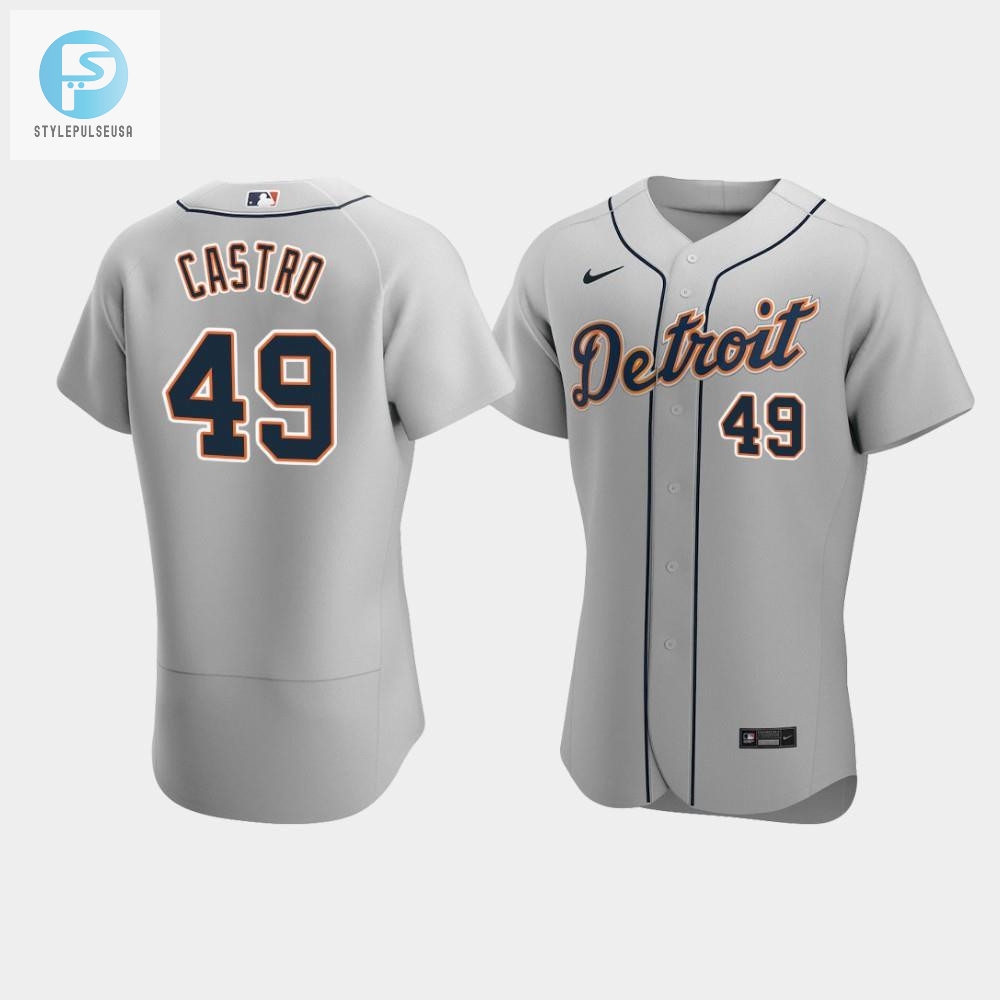 Willi Castro 49 Detroit Tigers Gray Road Jersey 