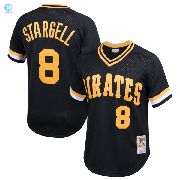 Willie Stargell Pittsburgh Pirates Mitchell Ness Cooperstown Collection Mesh Batting Practice Jersey Black Mlb stylepulseusa 1