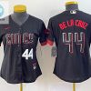 Women Cincinnati Reds 44 Elly De La Cruz Jersey Black Red stylepulseusa 1