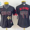 Women Cincinnati Reds 44 Gold Elly De La Cruz Jersey Black Red stylepulseusa 1