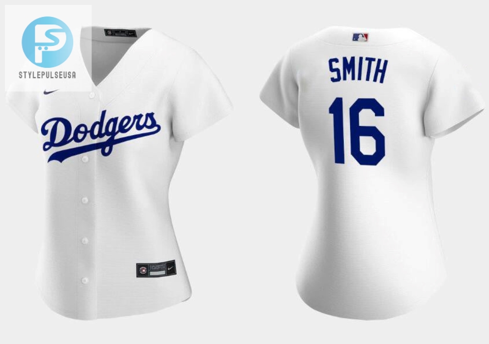 Women Los Angeles Dodgers 16 Will Smith White Stitched Jersey  Run Small 