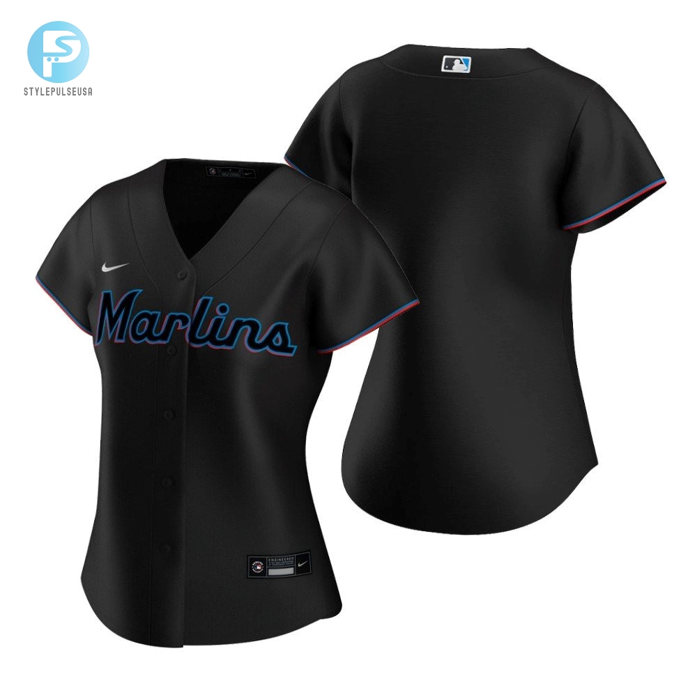 Womens Miami Marlins 2020 Black Jersey Mlb Gift For Marlins And Baseball Fans 