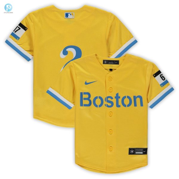 Xander Bogaerts Boston Red Sox Preschool City Connect Script Replica Jersey Gold Mlb stylepulseusa 1